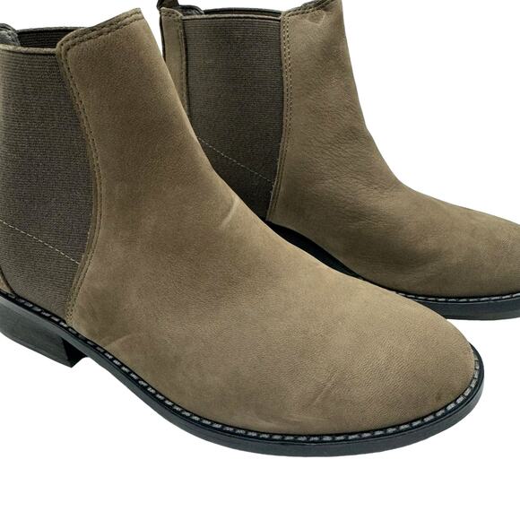 Eileen Fisher Blink Taupe Brown Gray Tumbled Nubuck Pull On Chelsea Bootie - Picture 7 of 10